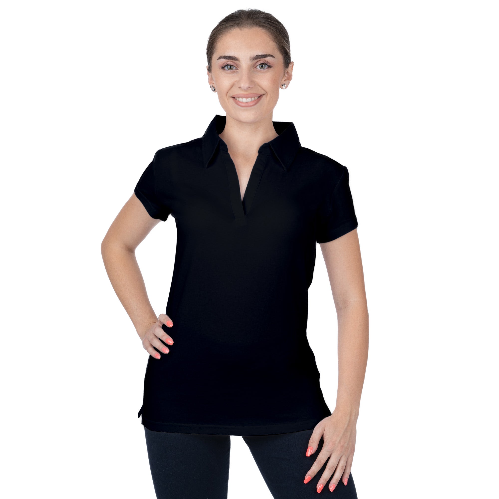 Short Sleeve Lycra Polo Shirt for Women - Nirlon