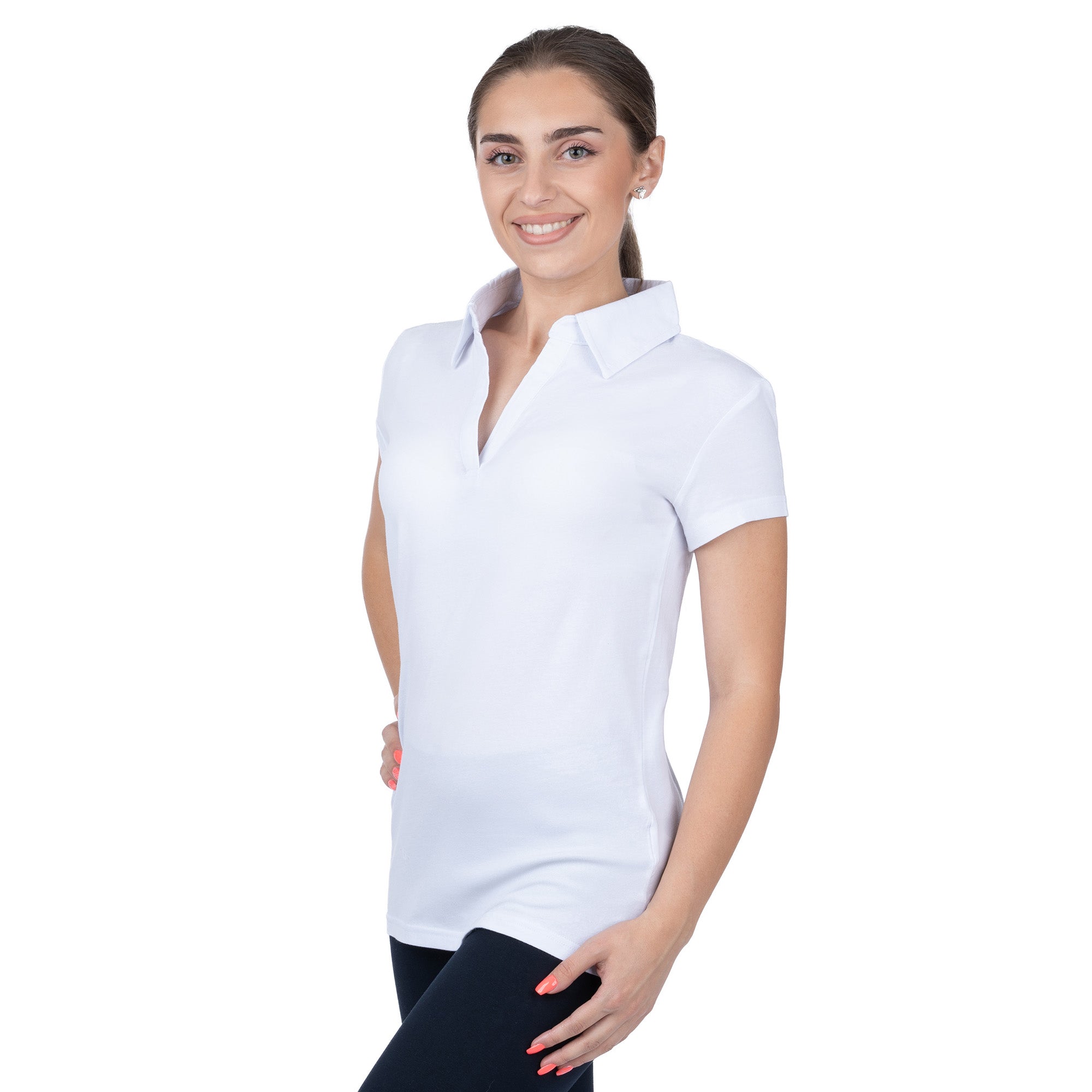 Short Sleeve Lycra Polo Shirt for Women - Nirlon