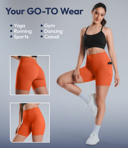 NirLUX™ High Waist Biker Shorts with Pockets for Women