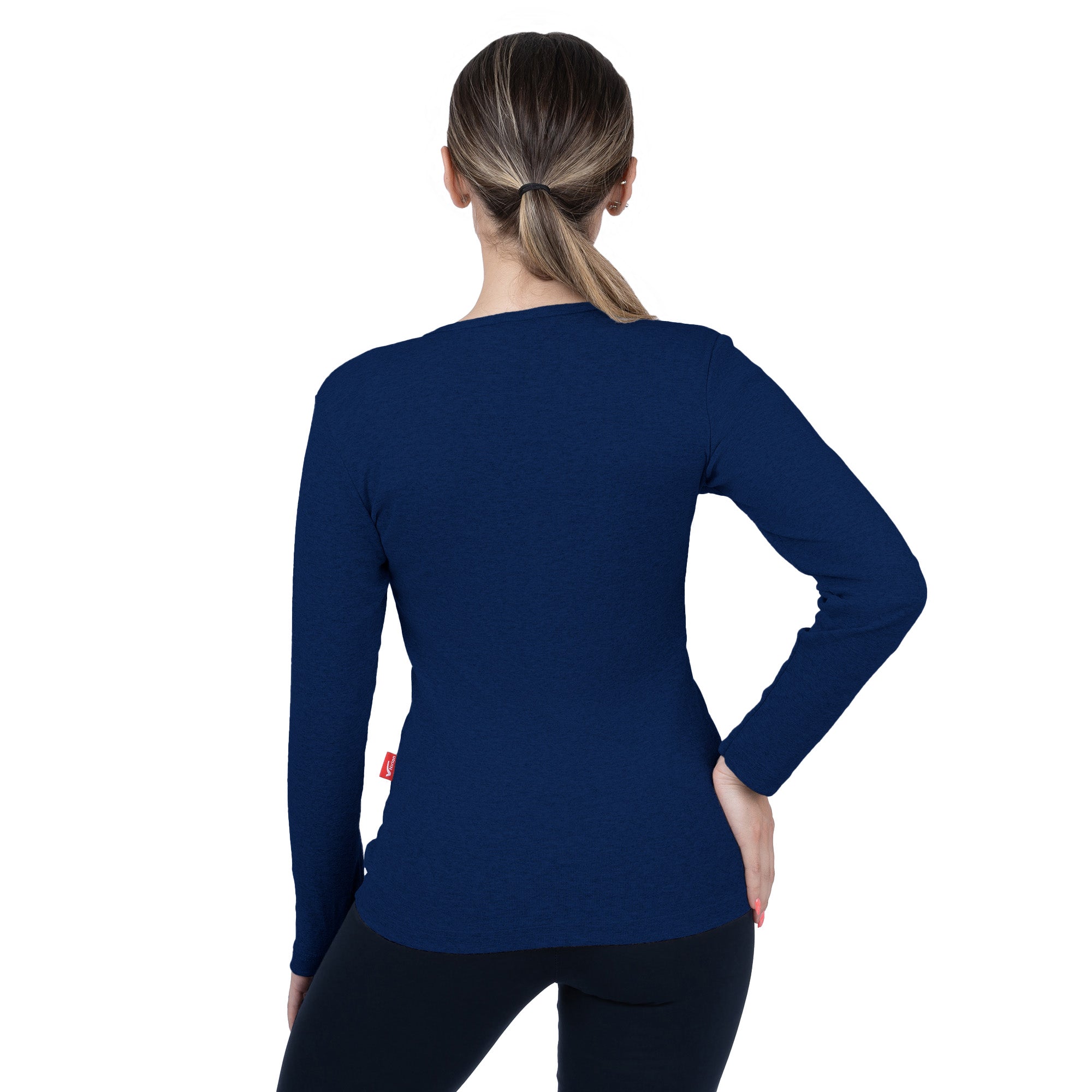 CottoNIR™ Ribbed V-Neck Long Sleeve T-Shirt for Women - Nirlon