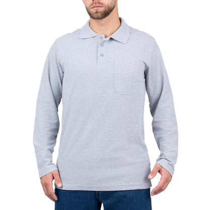 Long Sleeve Polo Shirt with Pocket for Men - Nirlon