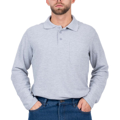 Long Sleeve Polo Shirt with Pocket for Men - Nirlon