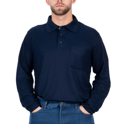 Long Sleeve Polo Shirt with Pocket for Men - Nirlon