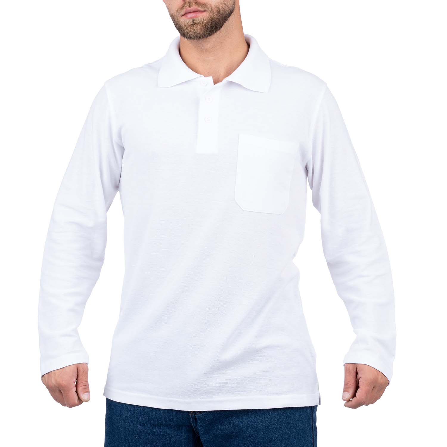 Long Sleeve Polo Shirt with Pocket for Men - Nirlon