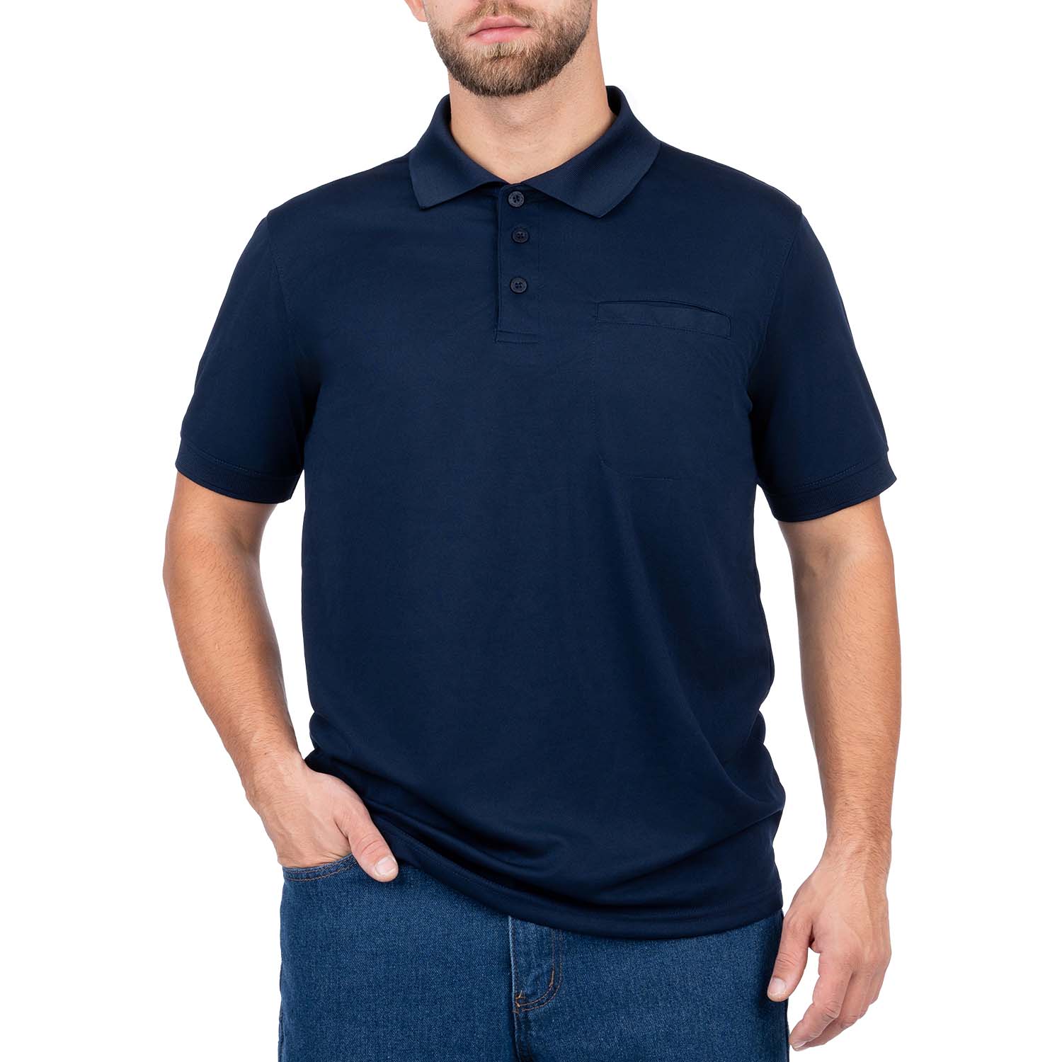 Moisture-Wicking Polo Shirt with Hidden Pocket for Men - Nirlon