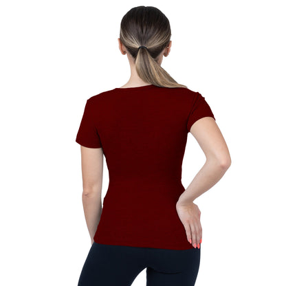 CottoNIR™ Ribbed V-Neck Short Sleeve T-Shirt for Women - Nirlon