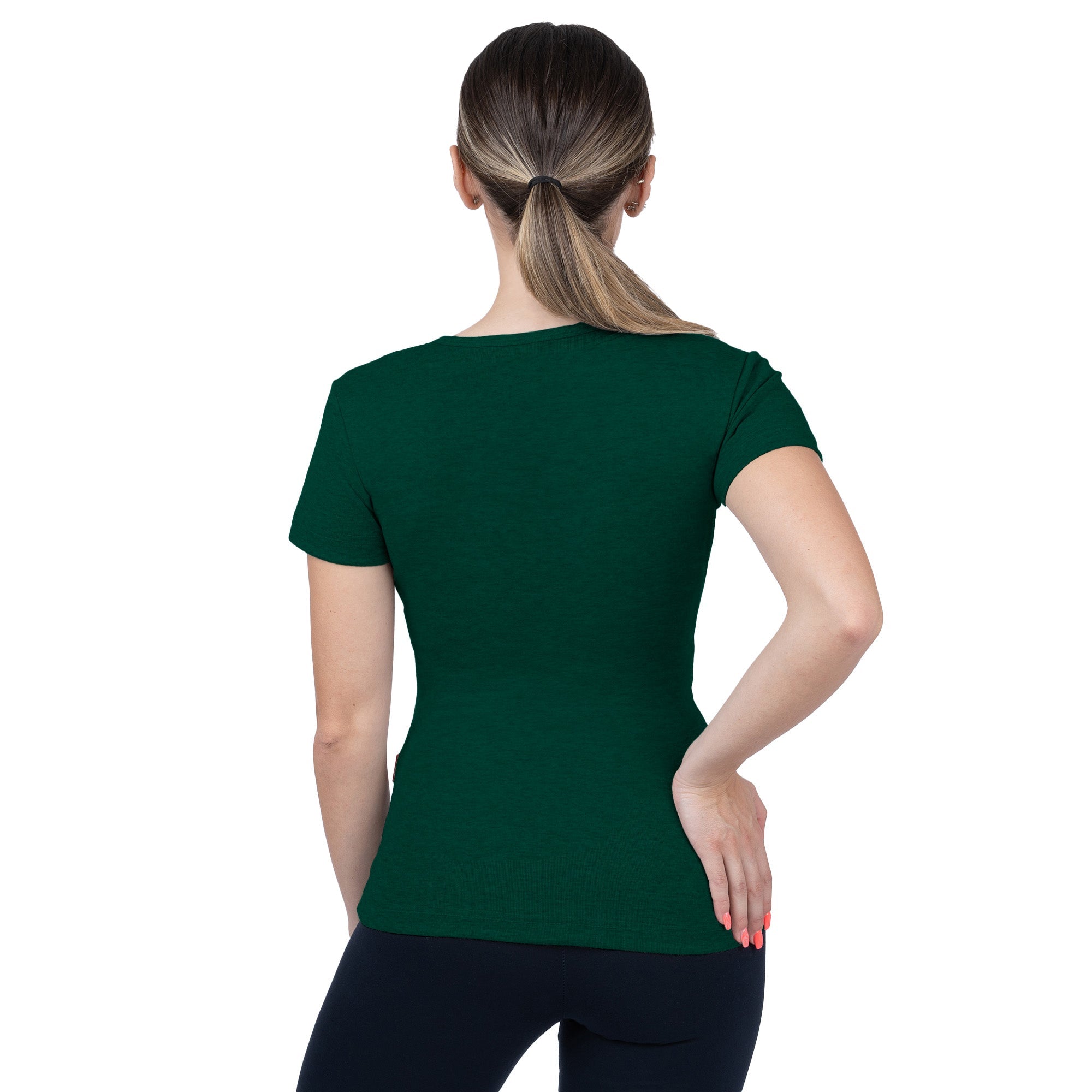 CottoNIR™ Ribbed V-Neck Short Sleeve T-Shirt for Women - Nirlon