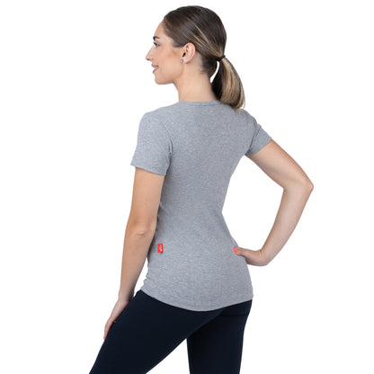 CottoNIR™ Ribbed V-Neck Short Sleeve T-Shirt for Women - Nirlon