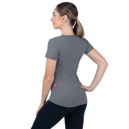CottoNIR™ Ribbed V-Neck Short Sleeve T-Shirt for Women - Nirlon