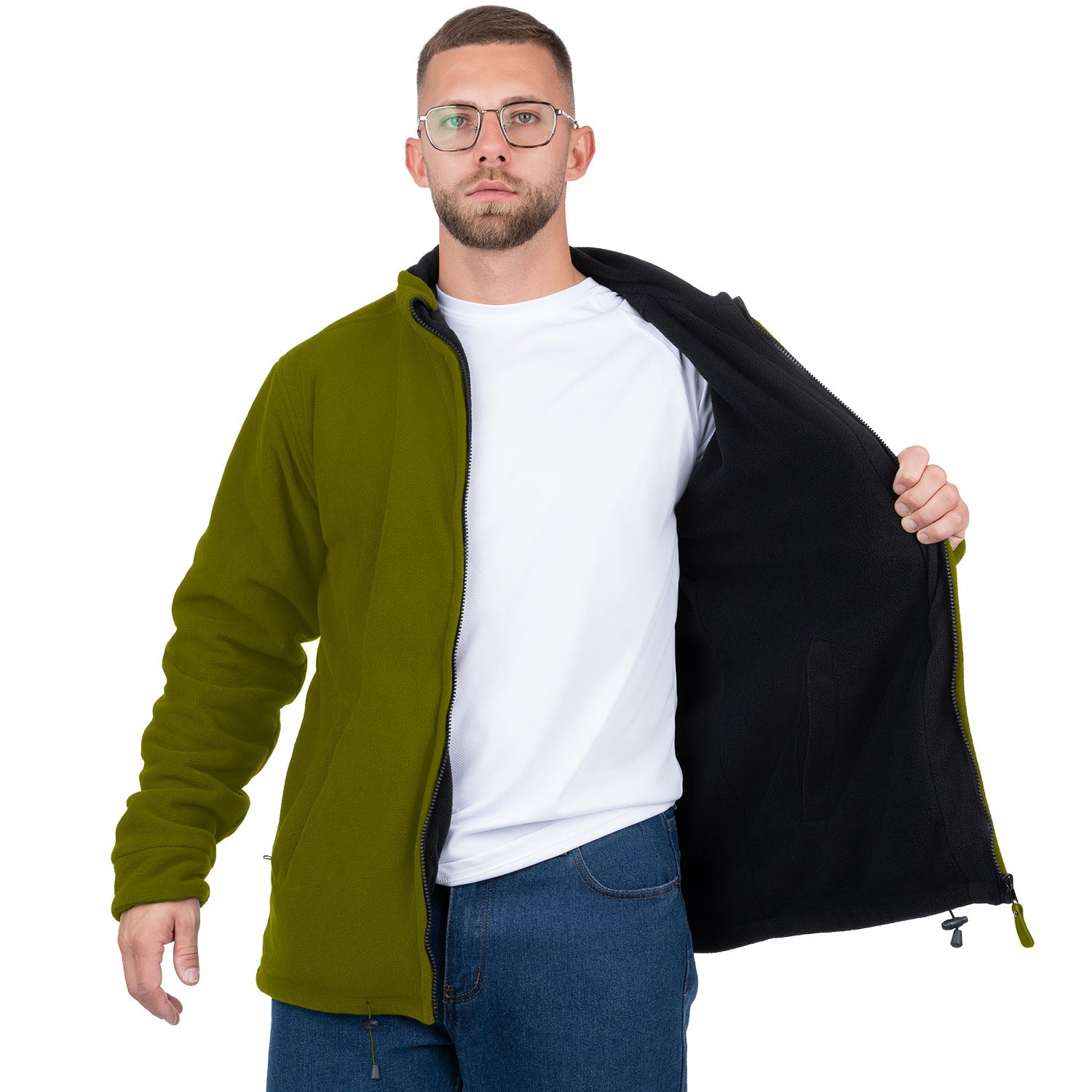 Reversible Zip Up Fleece Jacket for Men - Nirlon