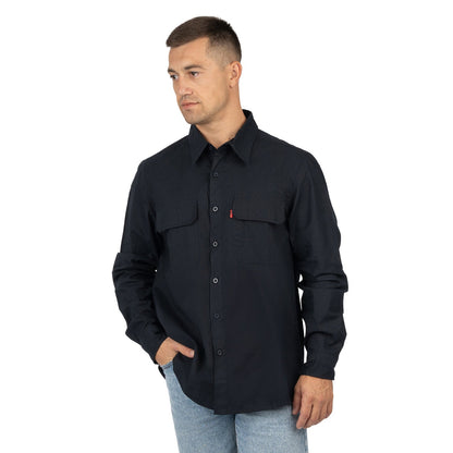 Long Sleeve Professional Work Shirt with Velcro Pockets - Nirlon