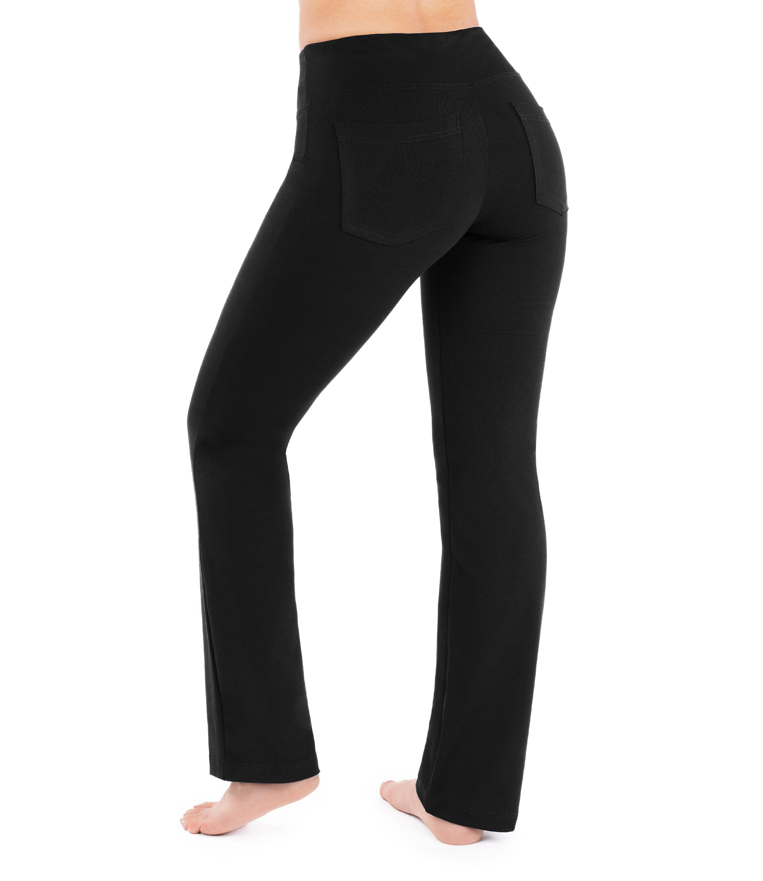 CottoNIR™ Straight-Leg Yoga Pants with Pockets for Women