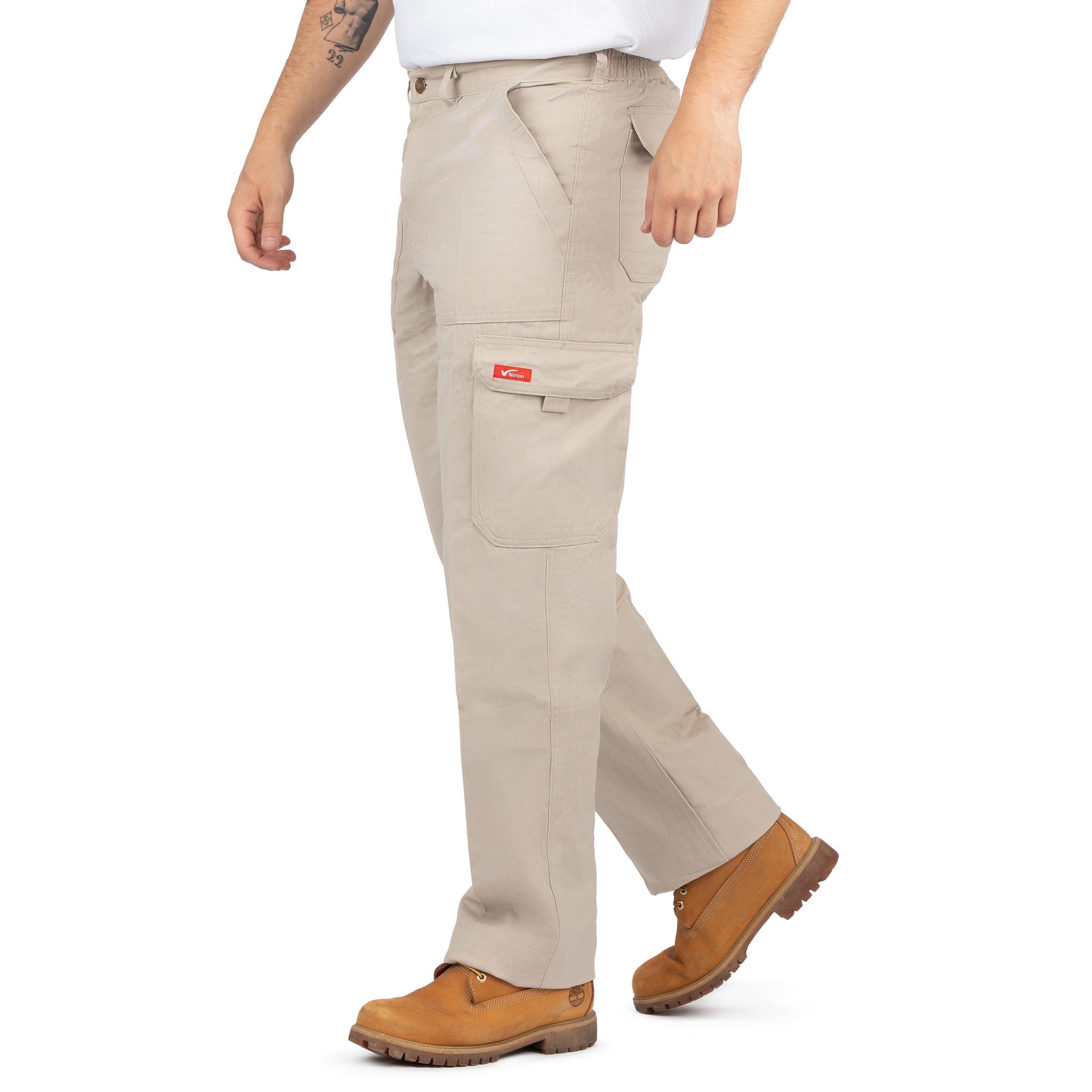Men’s 6-Pocket Cargo Pants with Elastic Back - Nirlon