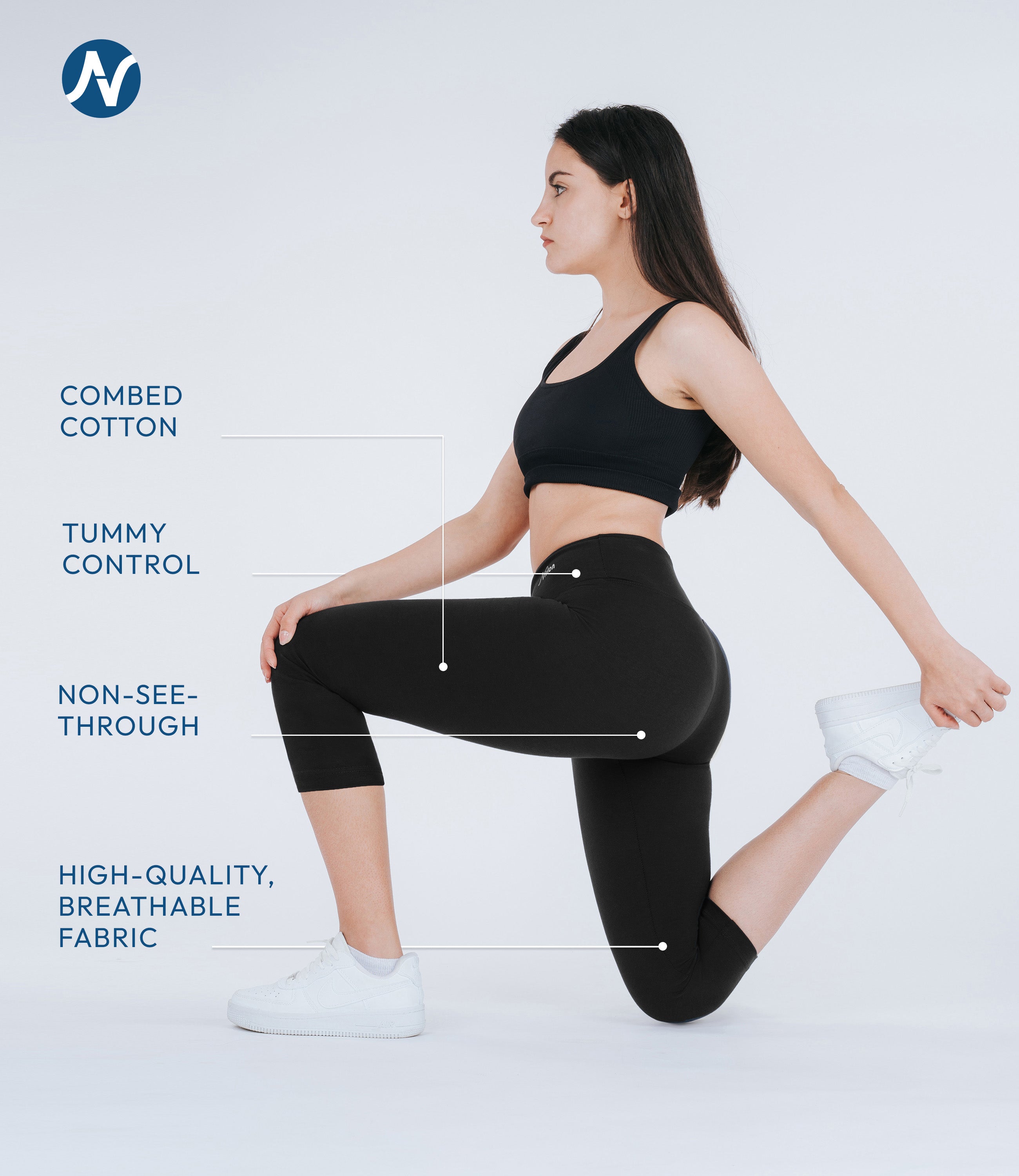 CottoNIR™ High Waist Capri Leggings for Women