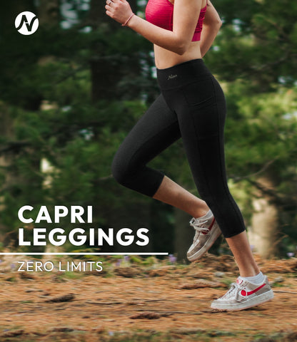 CottoNIR™ High Waist Capri Leggings with Pockets for Women