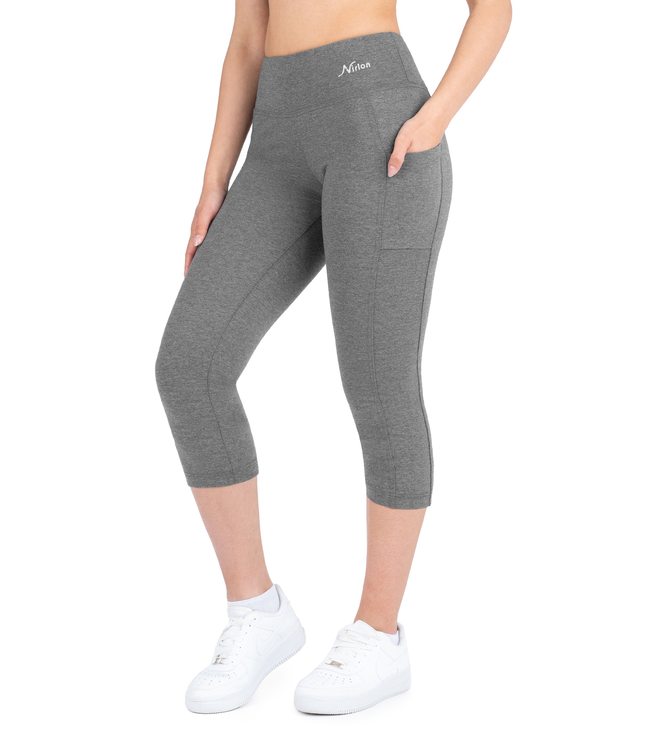 CottoNIR™ High Waist Capri Leggings with Pockets for Women