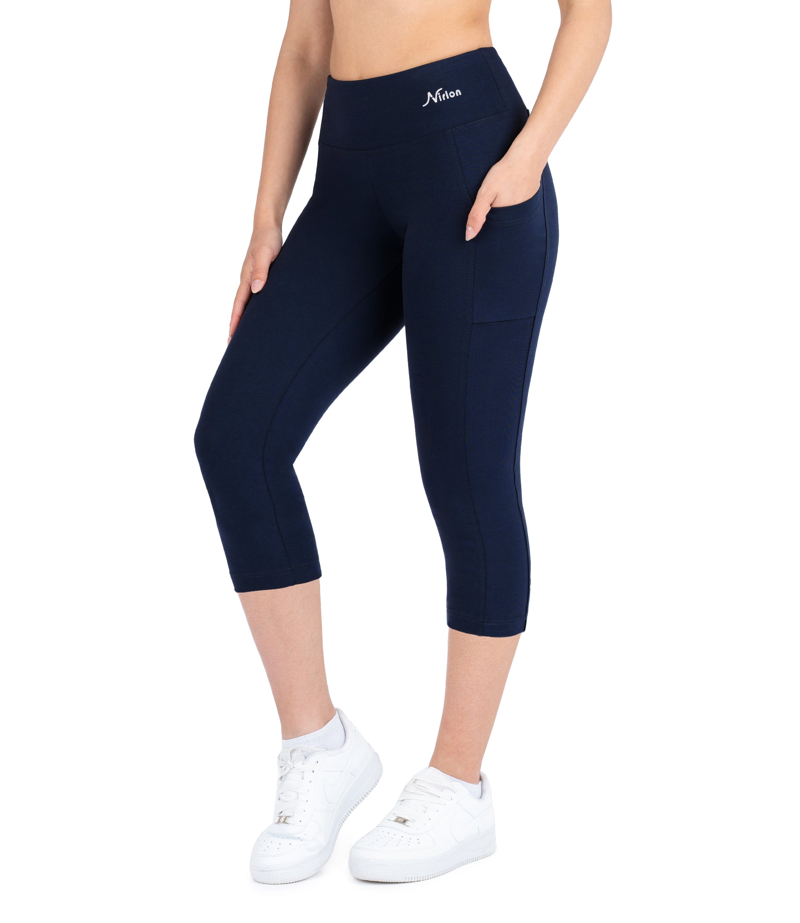 CottoNIR™ High Waist Capri Leggings with Pockets for Women