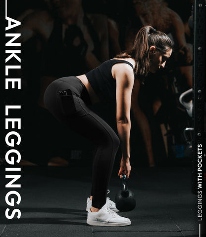 CottoNIR™ High Waist Ankle Leggings with Pockets for Women