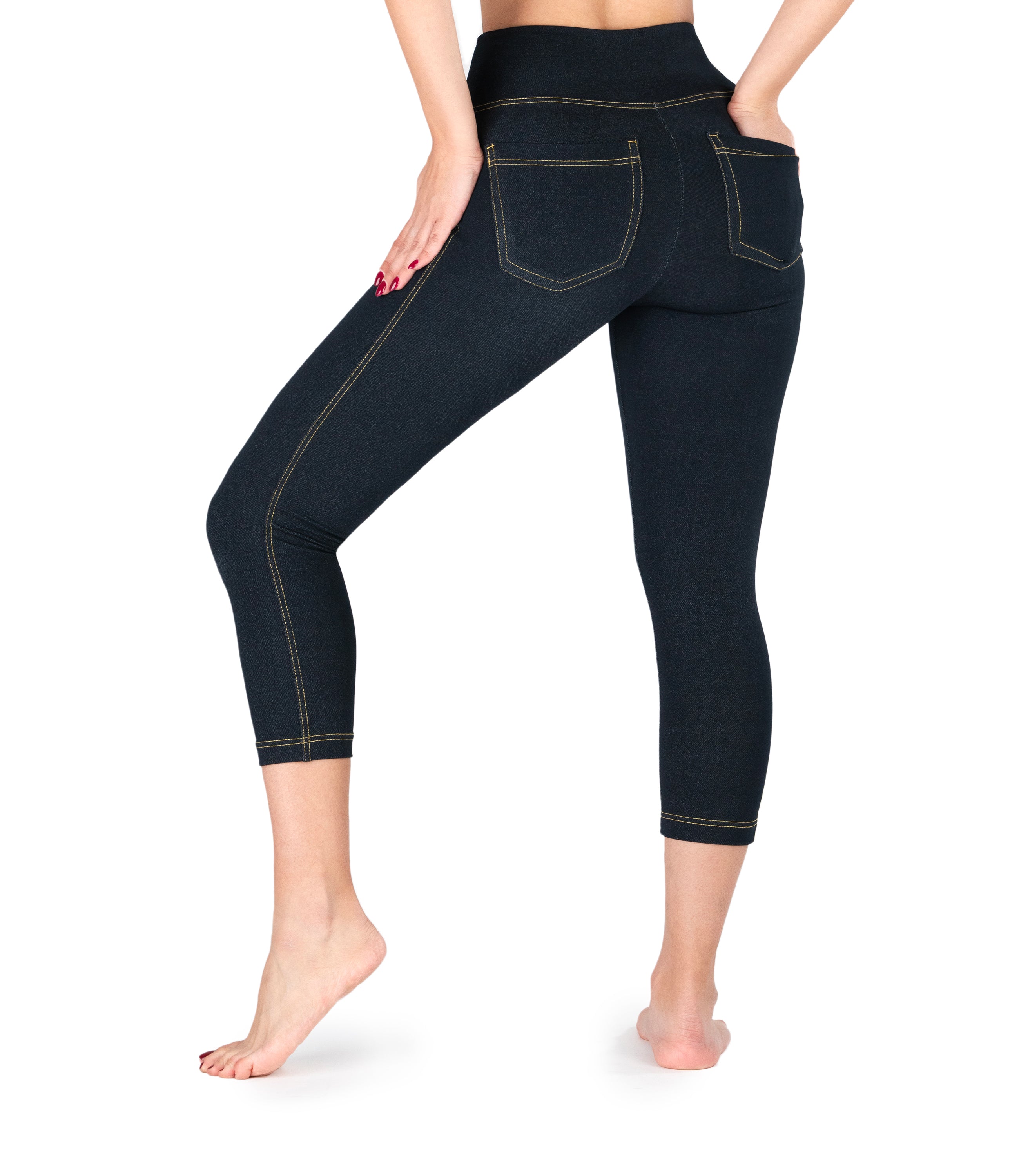 NirJEANS™ High Waist Denim-Look 7/8 Jeggings for Women