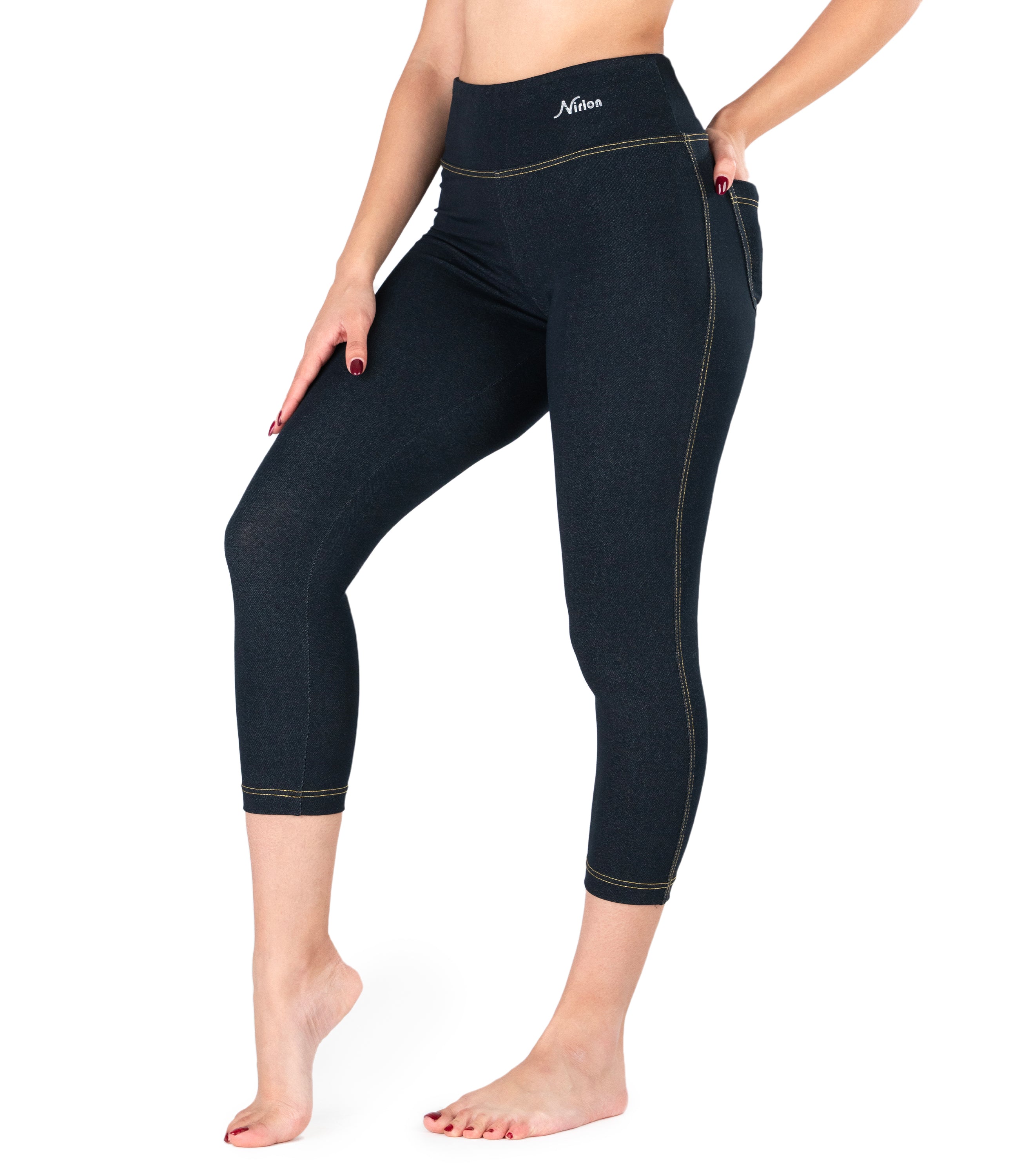 NirJEANS™ High Waist Denim-Look 7/8 Jeggings for Women