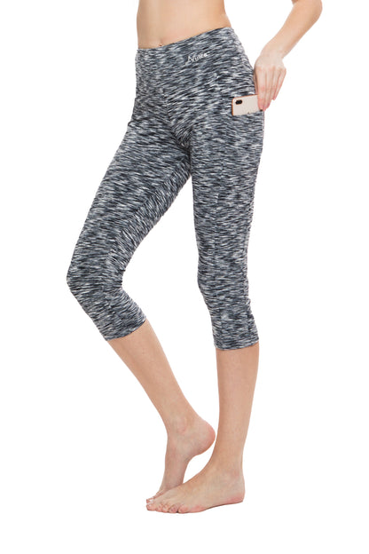 High Waist Capri Leggings with Pockets for Women