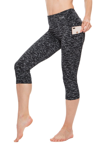 High Waist Capri Leggings with Pockets for Women
