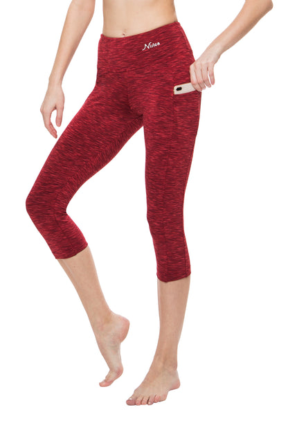 High Waist Capri Leggings with Pockets for Women