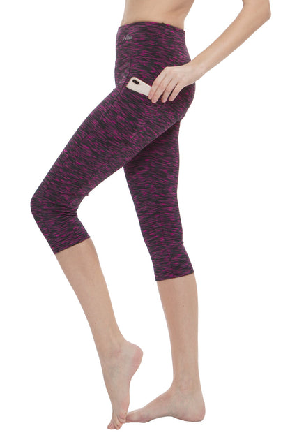 High Waist Capri Leggings with Pockets for Women