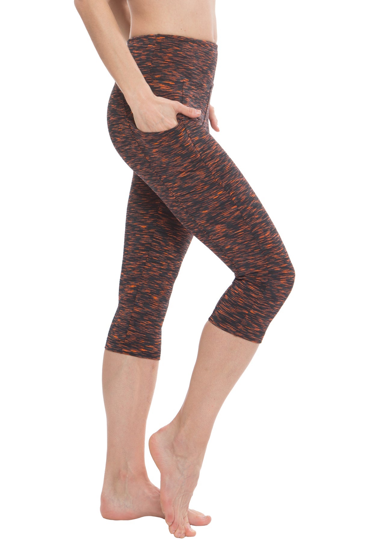 High Waist Capri Leggings with Pockets for Women