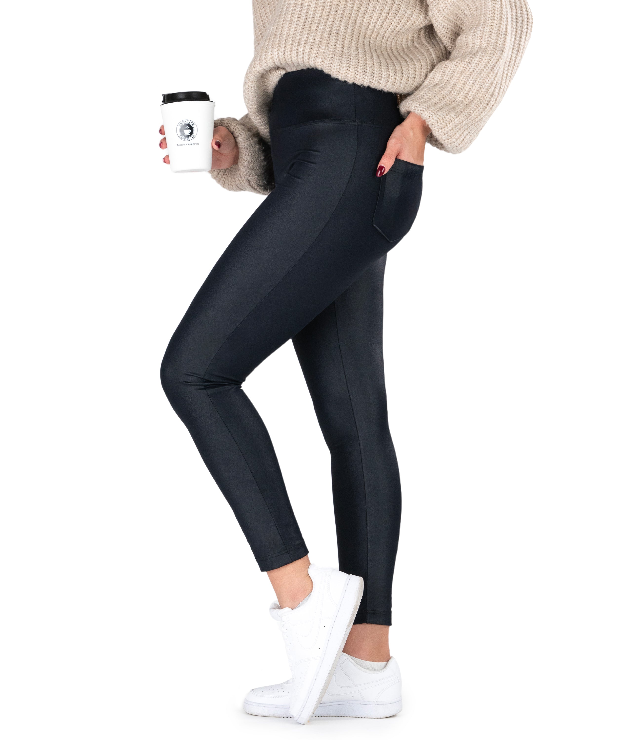 Black Faux Leather Leggings