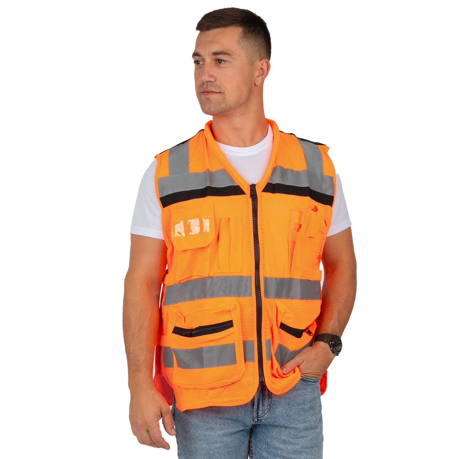 EMS Reflective Mesh Safety Vest with Pockets - Nirlon