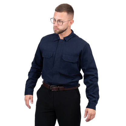 Long Sleeve Welding Work Shirt with 4 Pockets for Men - Nirlon