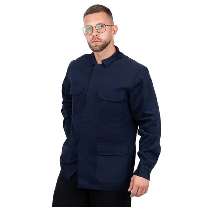 Long Sleeve Welding Work Shirt with 4 Pockets for Men - Nirlon
