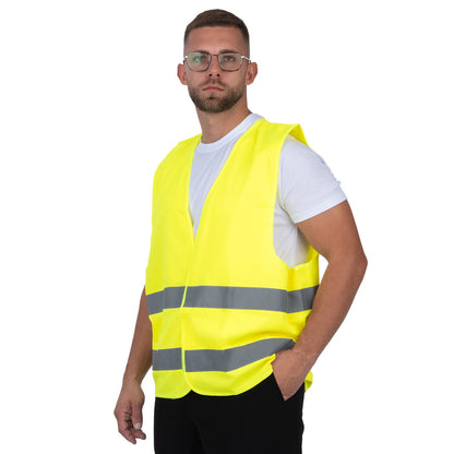High Visibility Reflective Traffic Vest with 2 Stripes - Nirlon