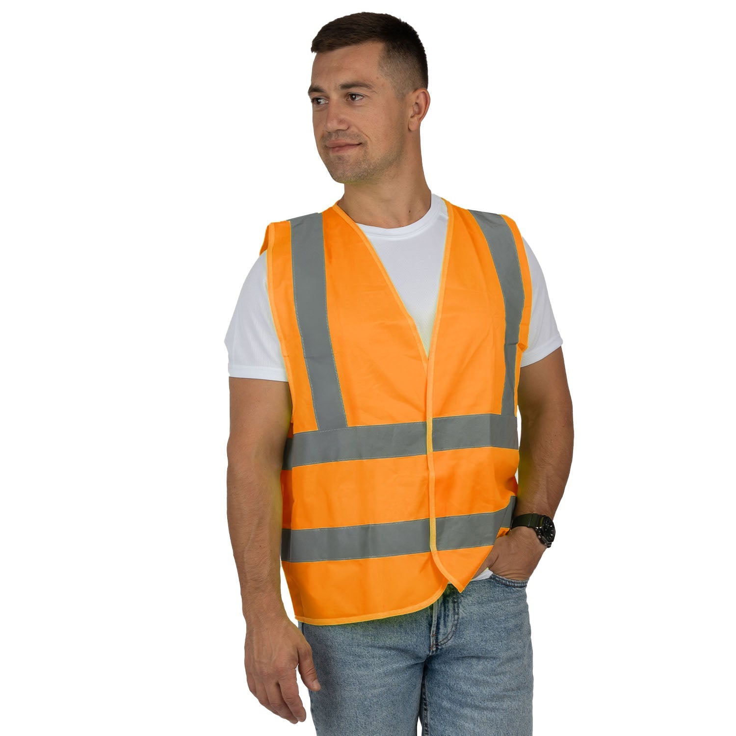 High Visibility Reflective Vest with 4 Stripes - Nirlon