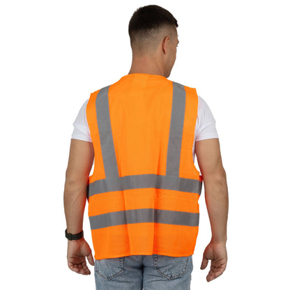 High Visibility Reflective Mesh Vest with 4 Stripes - Nirlon