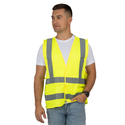 High Visibility Reflective Mesh Vest with 4 Stripes - Nirlon