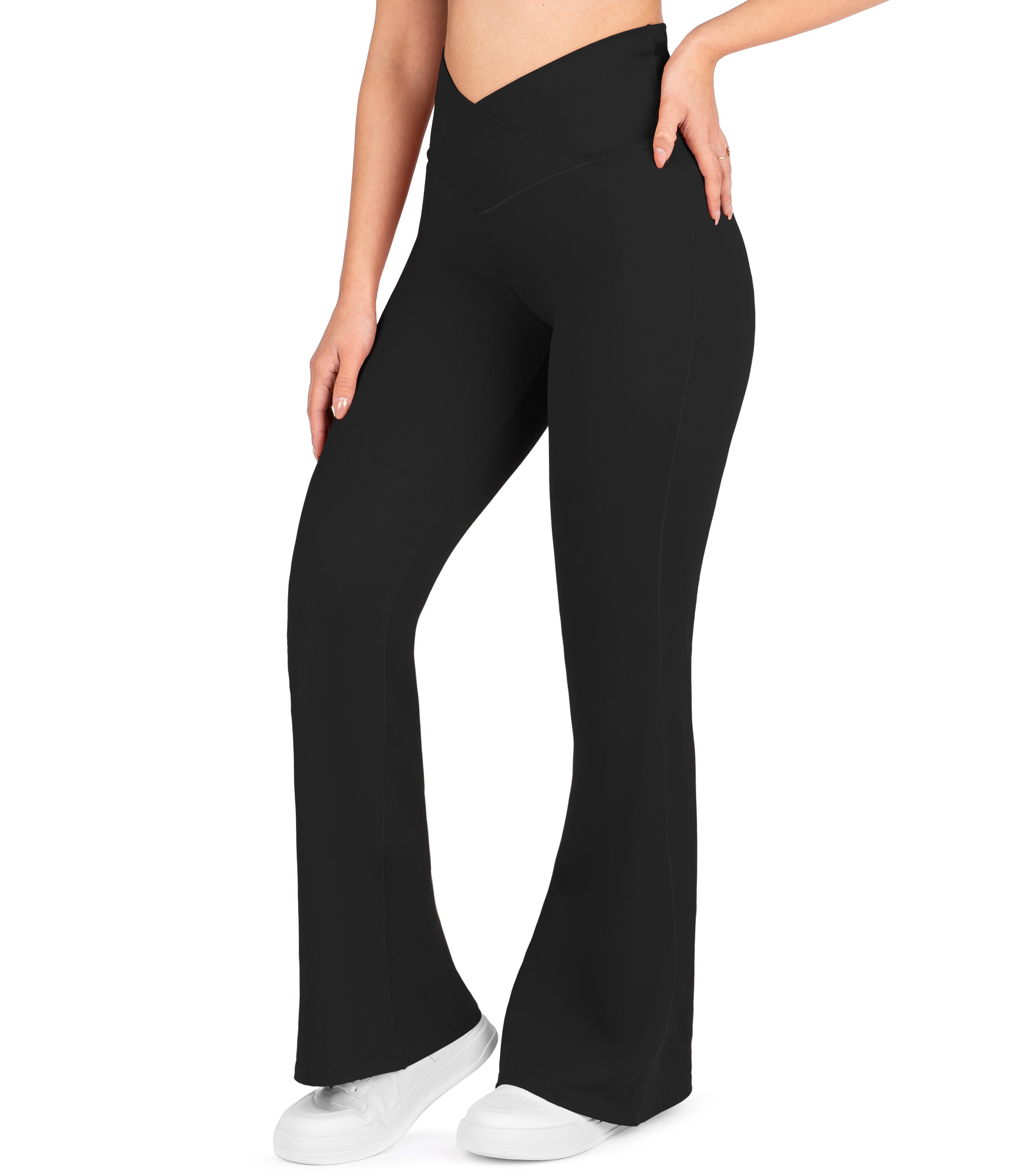 NirLUX™ Crossover High Waist Flare Leggings 28" Inseam