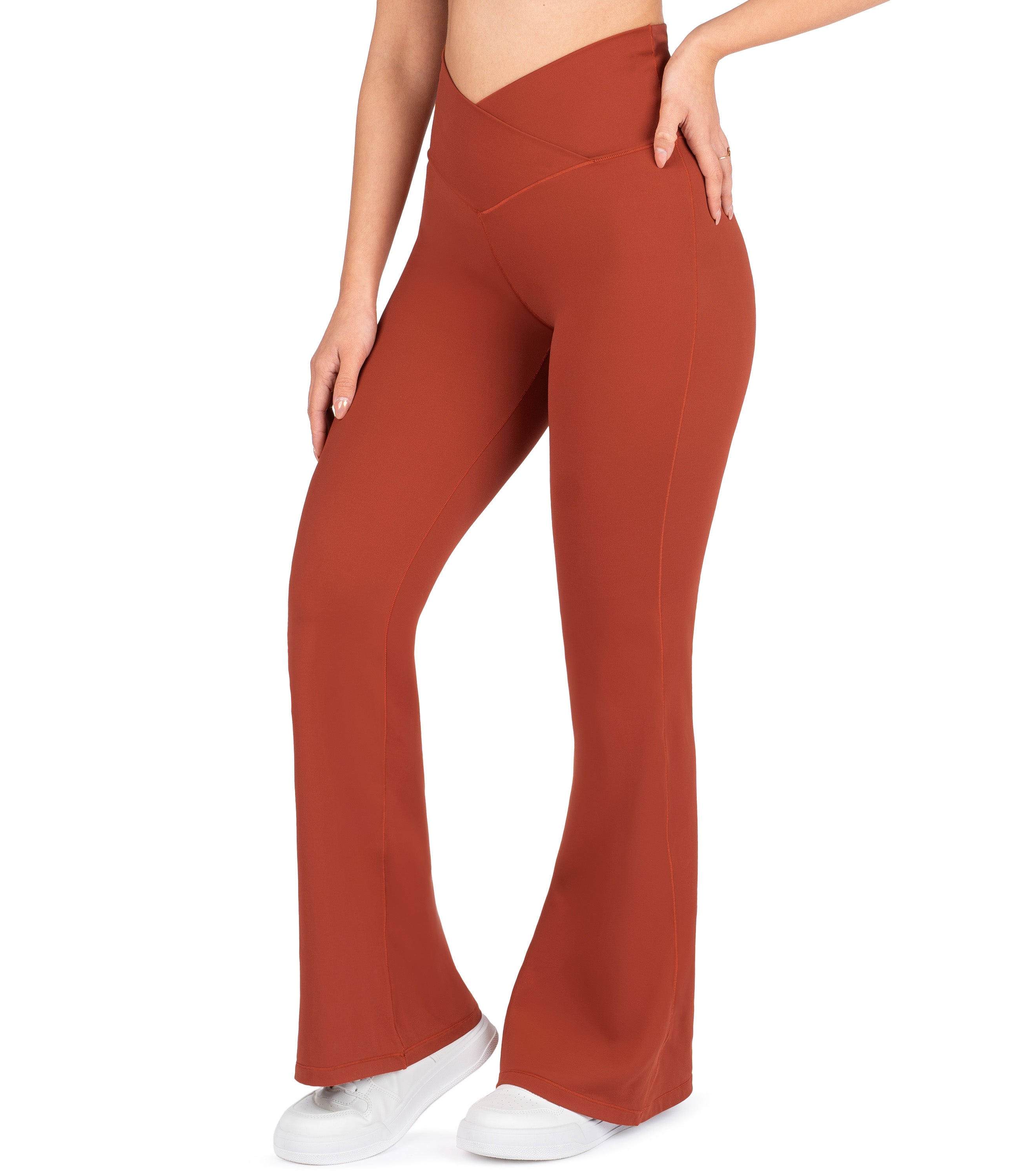 NirLUX™ Crossover High Waist Flare Leggings 28" Inseam