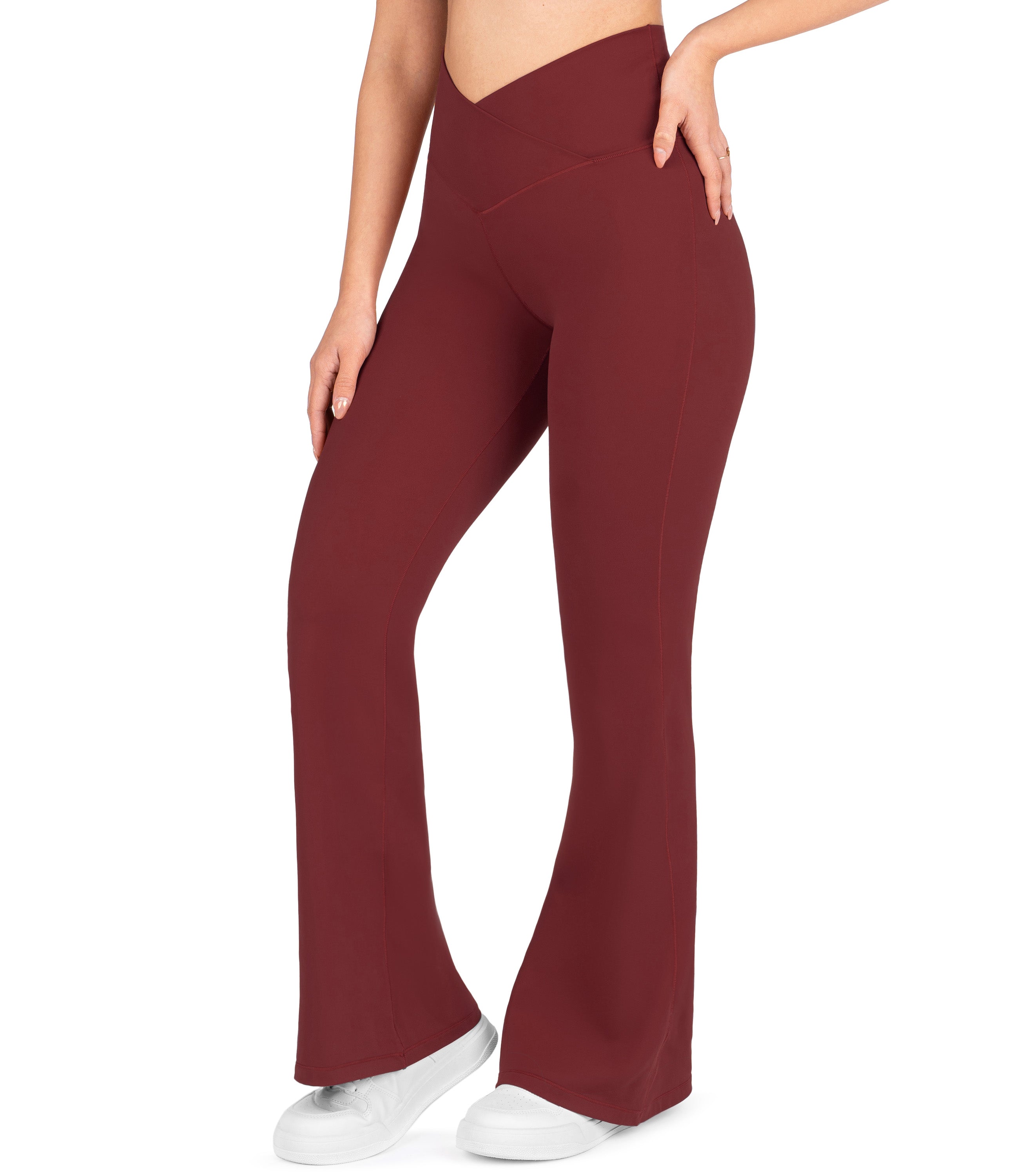NirLUX™ Crossover High Waist Flare Leggings 34" Inseam
