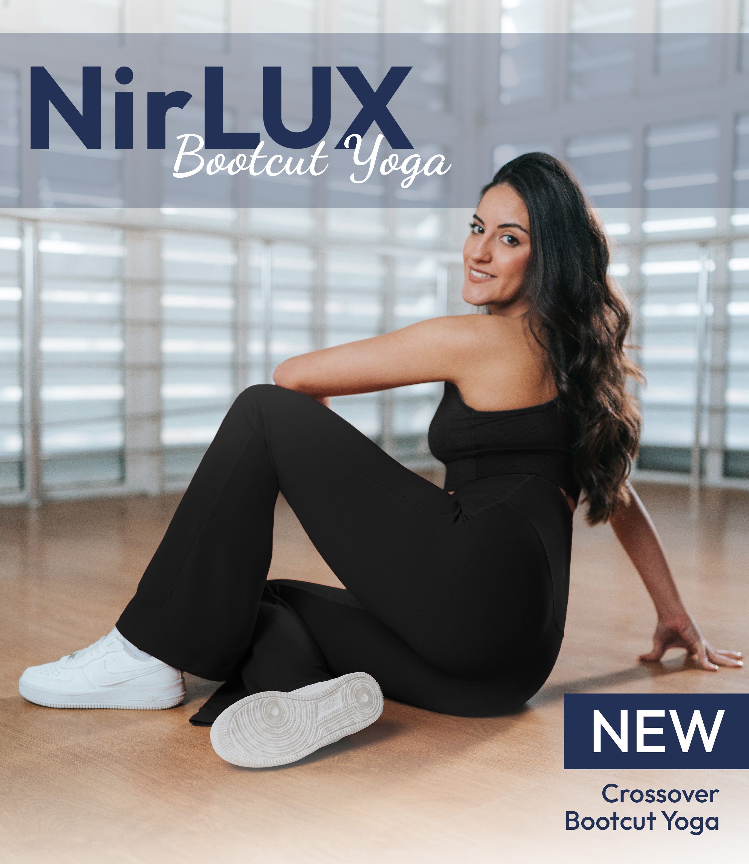 NirLUX™ Crossover High Waist Flare Leggings 28" Inseam