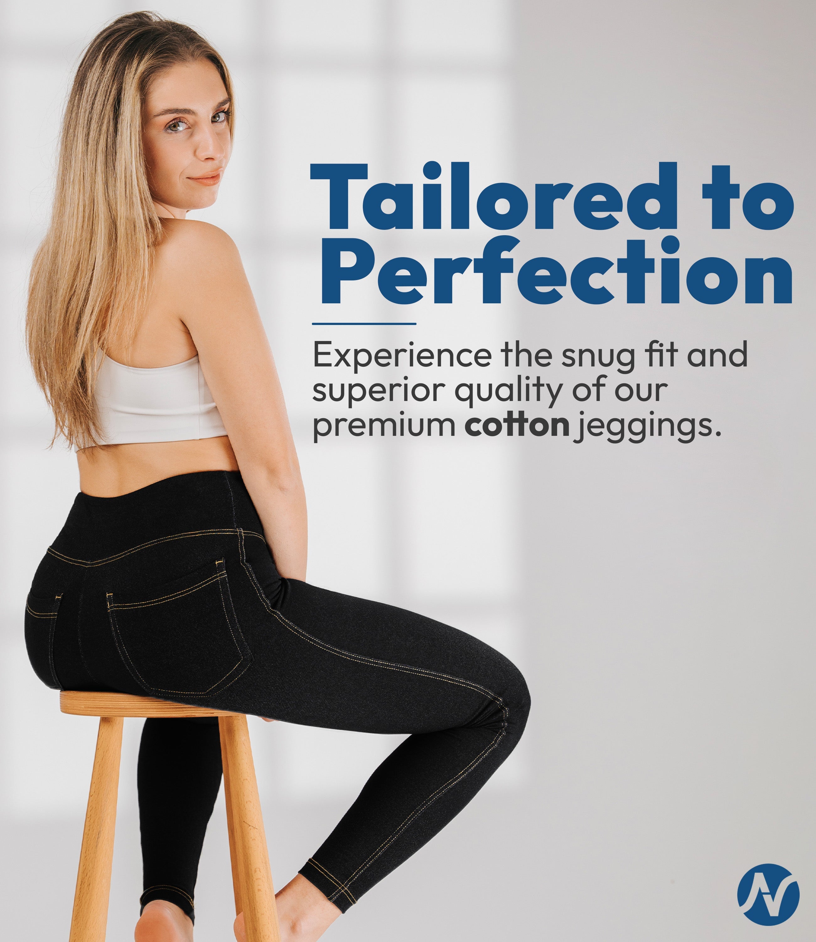 NirJEANS™ High Waist Denim-Look Jeggings for Women