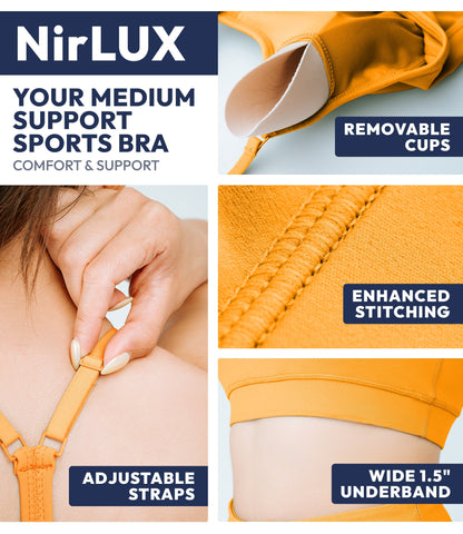 NirLUX™ Y Back Sports Bra for Women with Adjustable Straps