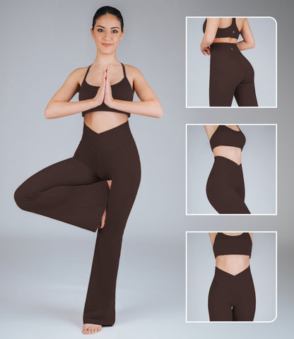 NirLUX™ Crossover High Waist Flare Leggings 32" Inseam
