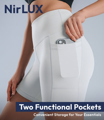 NirLUX™ High Waist Biker Shorts with Pockets for Women