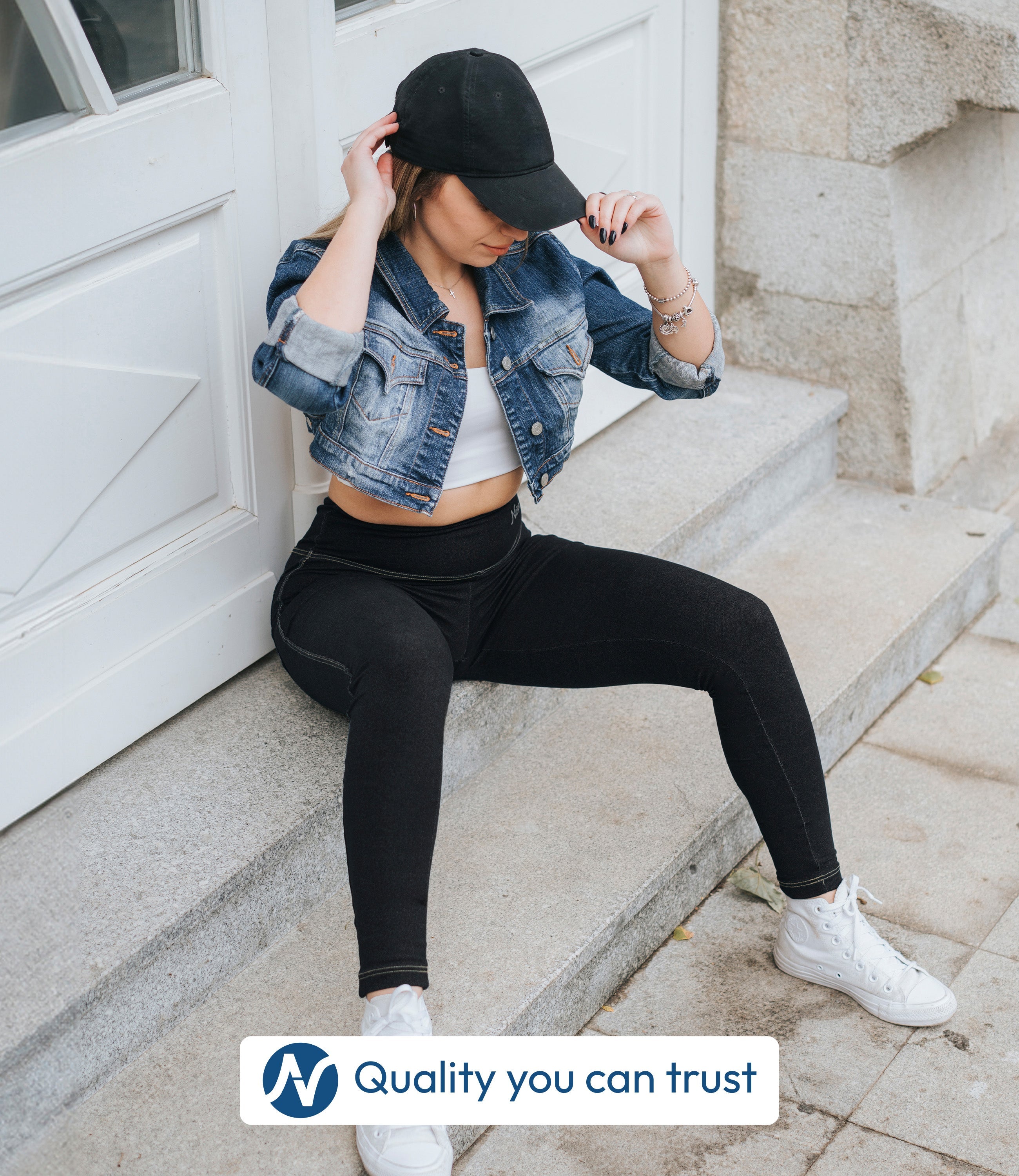 NirJEANS™ High Waist Denim-Look Jeggings for Women