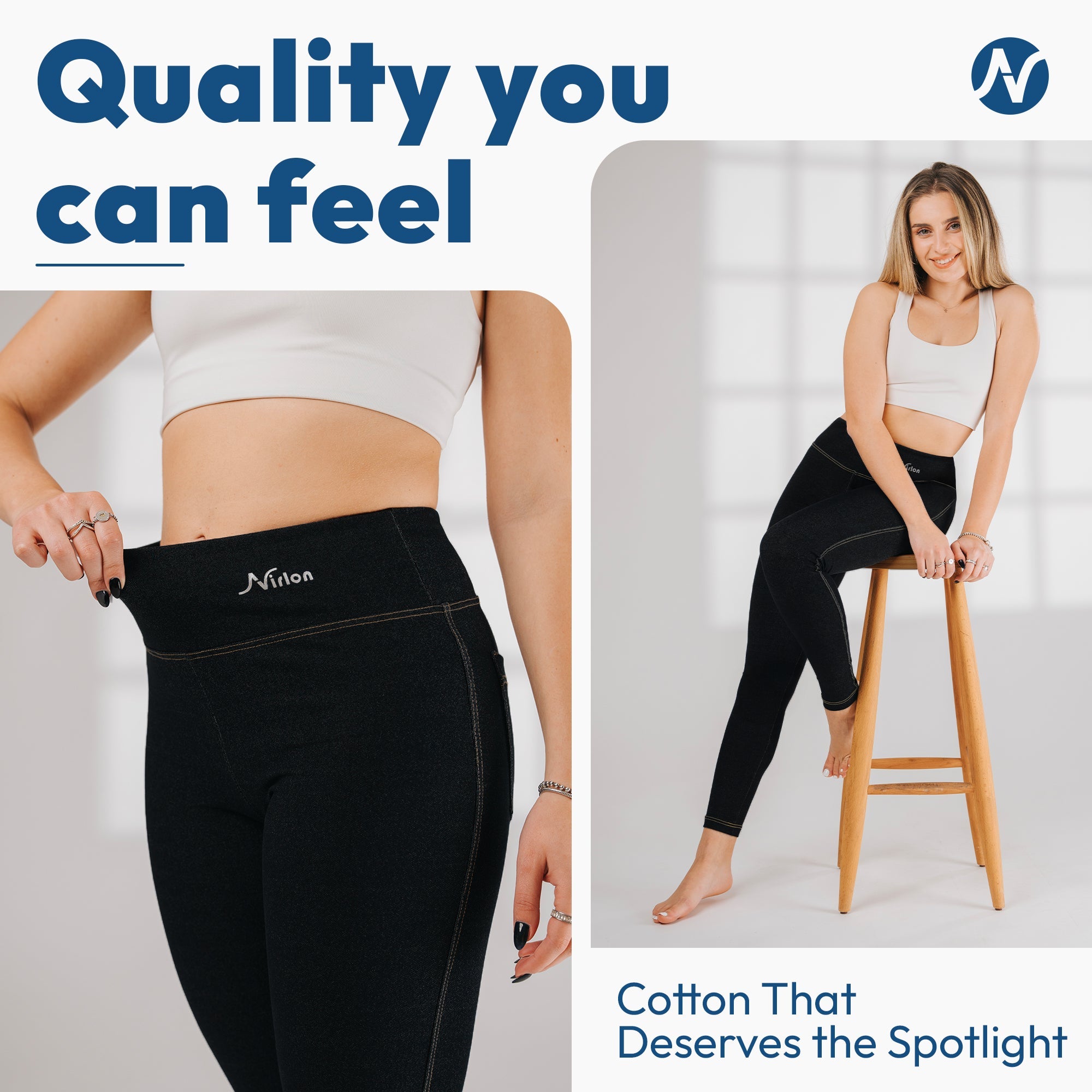 NirJEANS™ High Waist Denim-Look Jeggings for Women