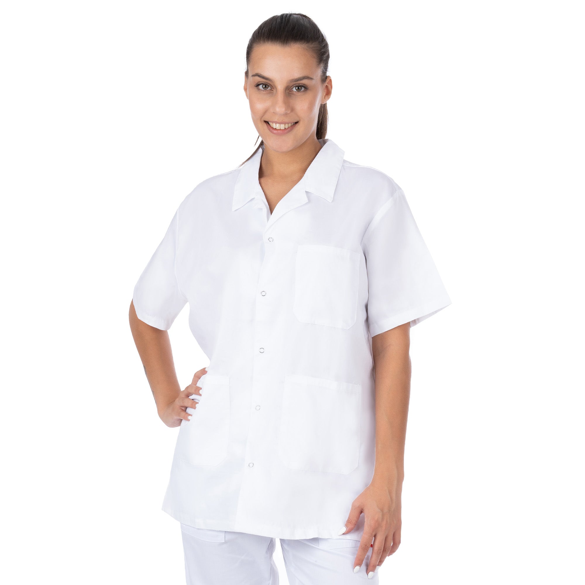 Short Sleeve Lab Coat for Women - Nirlon